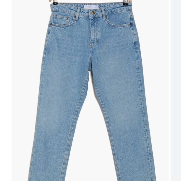 Topshop-Raw Hem Straight Leg Jeans-Size 27 - Picture 2 of 8